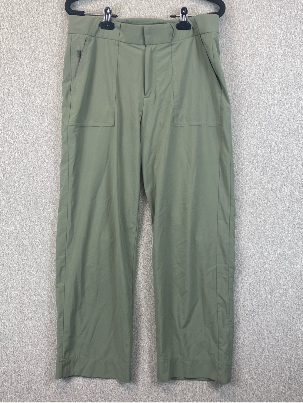 Athleta Back Pocket Pants Straight Leg Cargo Womens 6 Olive Hiking Mid Rise